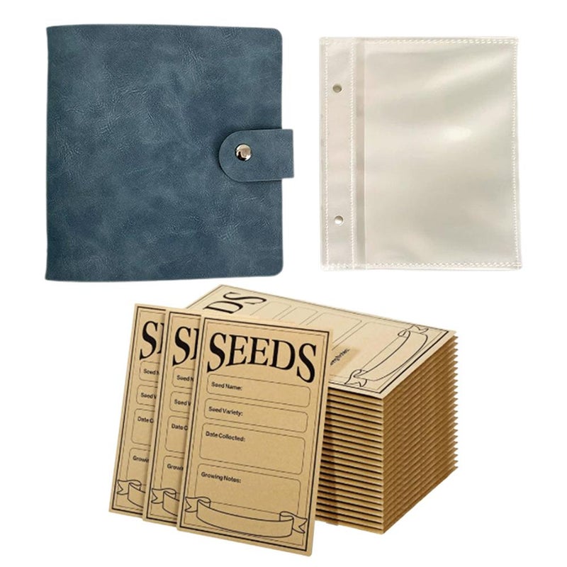 5-inch vegetable seed envelope insert, large capacity, 2-hole loose-leaf PU leather storage photo album